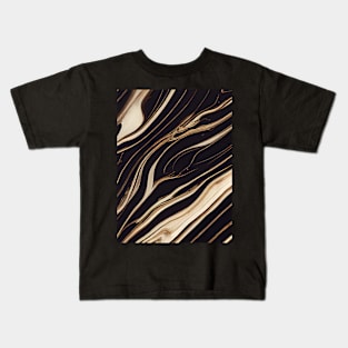 Black marble stone texture Kids T-Shirt